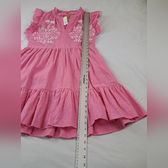 Fate Theadora Dress Pink Embroidered Size L NWT - Picture 13 of 14